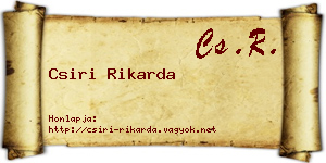 Csiri Rikarda névjegykártya
